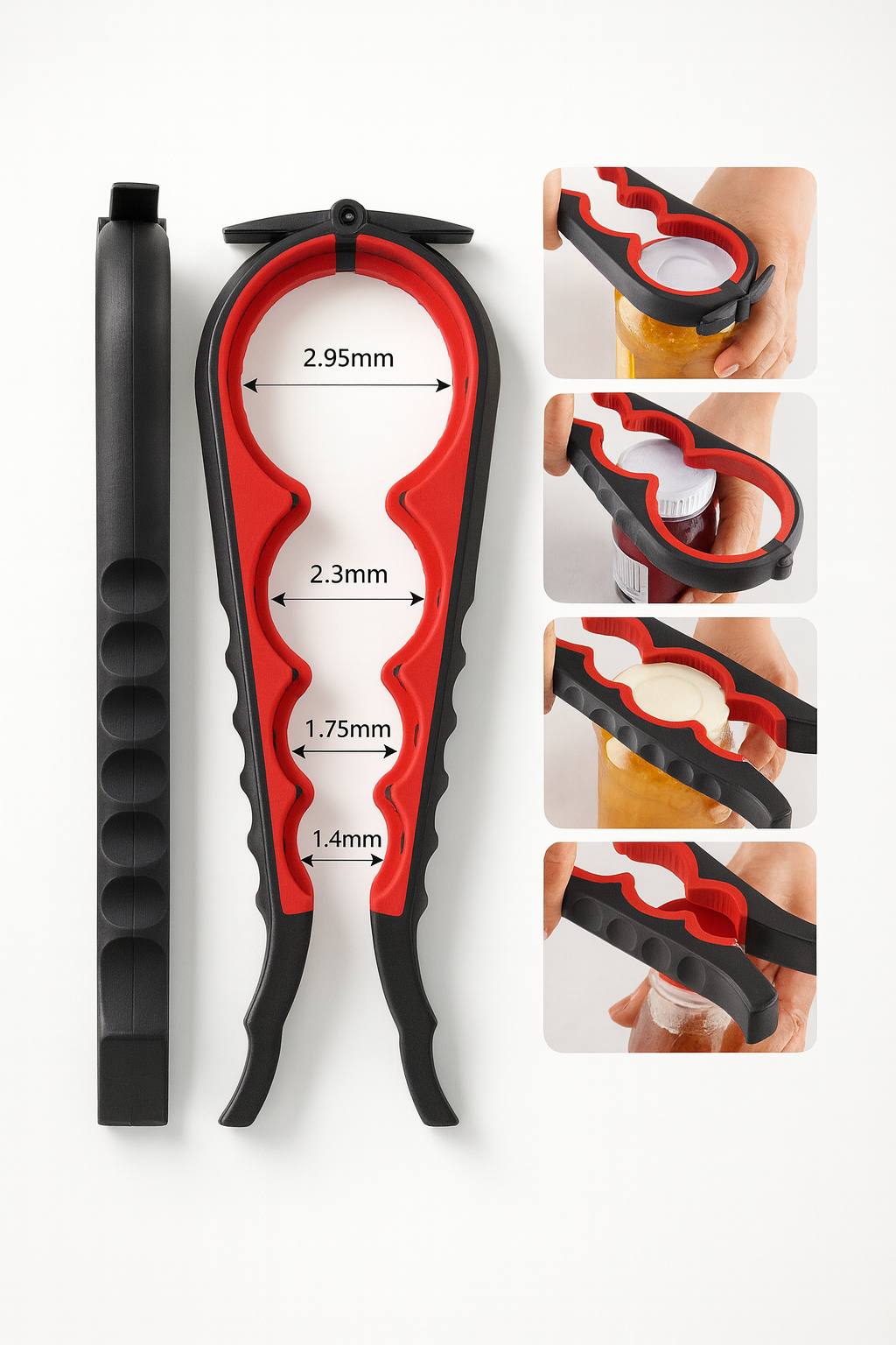 Can Opener Multi Functional Four In One Beverage Bottle Opener Cap Twister Four Position Can Opener Anti Slip Cap Twister
