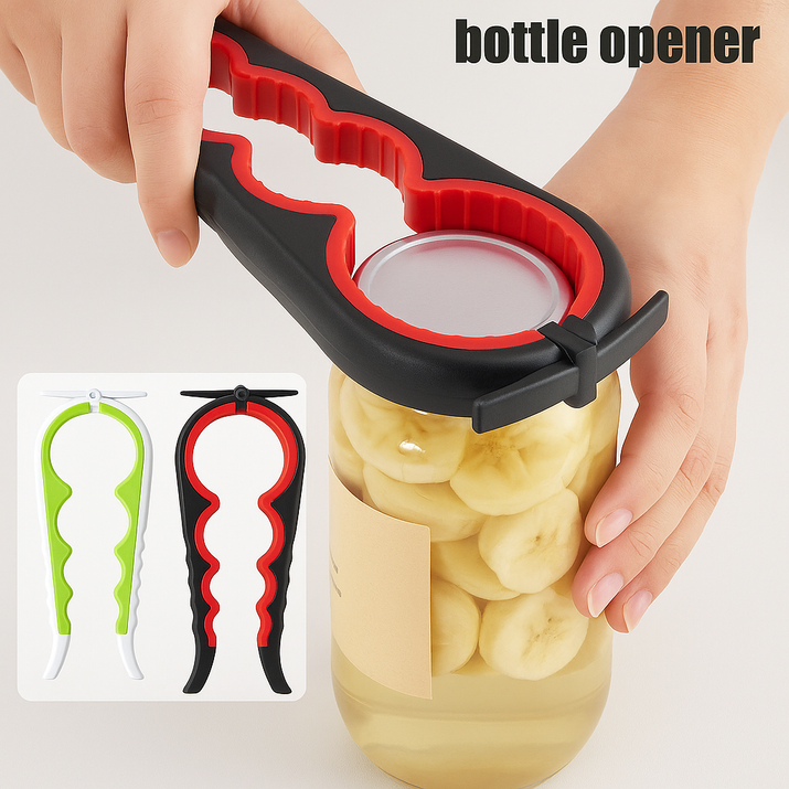 Can Opener Multi Functional Four In One Beverage Bottle Opener Cap Twister Four Position Can Opener Anti Slip Cap Twister