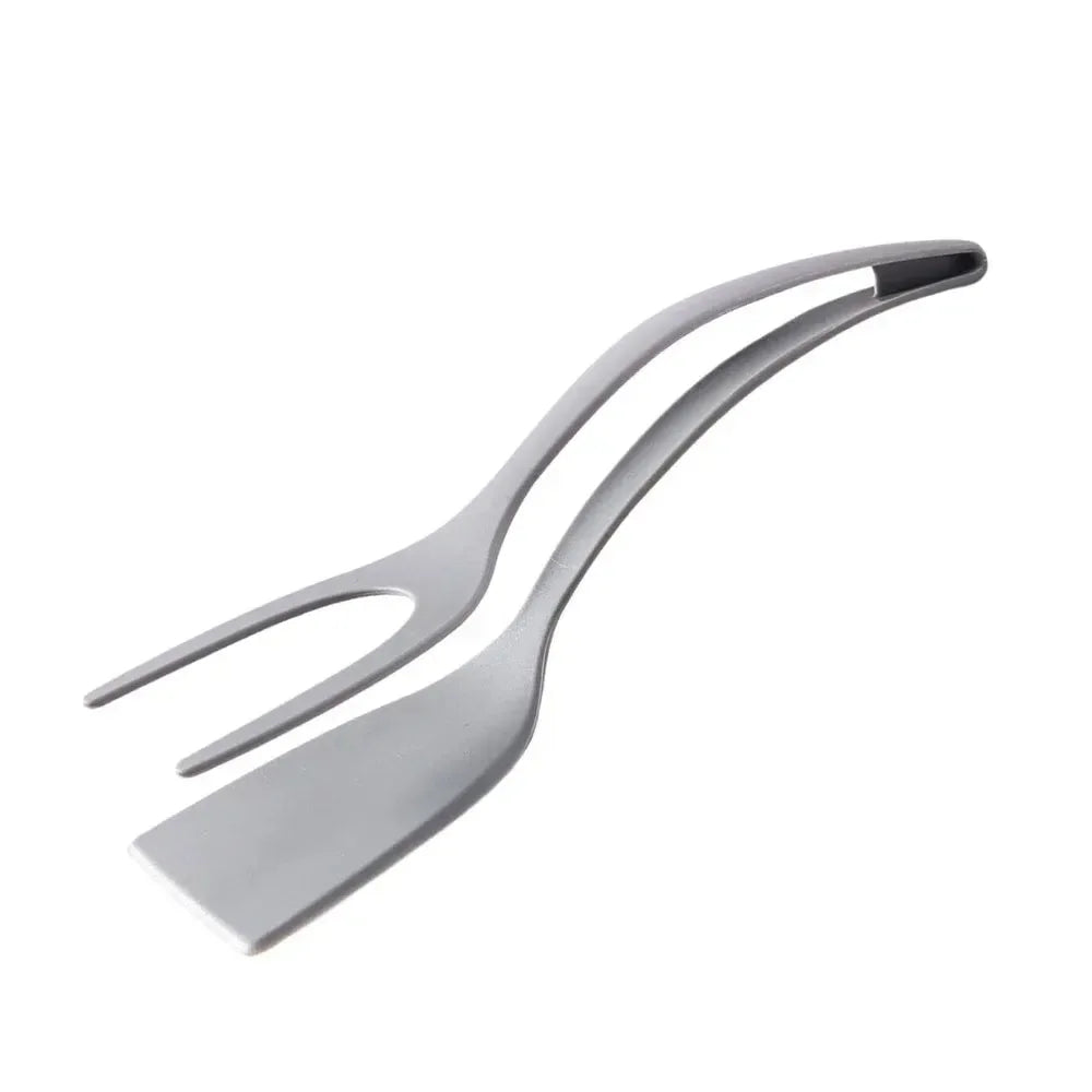 2-in-1 steak frying spatula tongs, 2-in-1 food tongs, eggs, toasted bread, fried eggs, flip spatula kitchen accessories