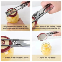 Adjustable Multi-Function Bottle Opener Stainless Steel Lids Off Jar Opener Labor-Saving Screw Can Opener For Kitchen Tools