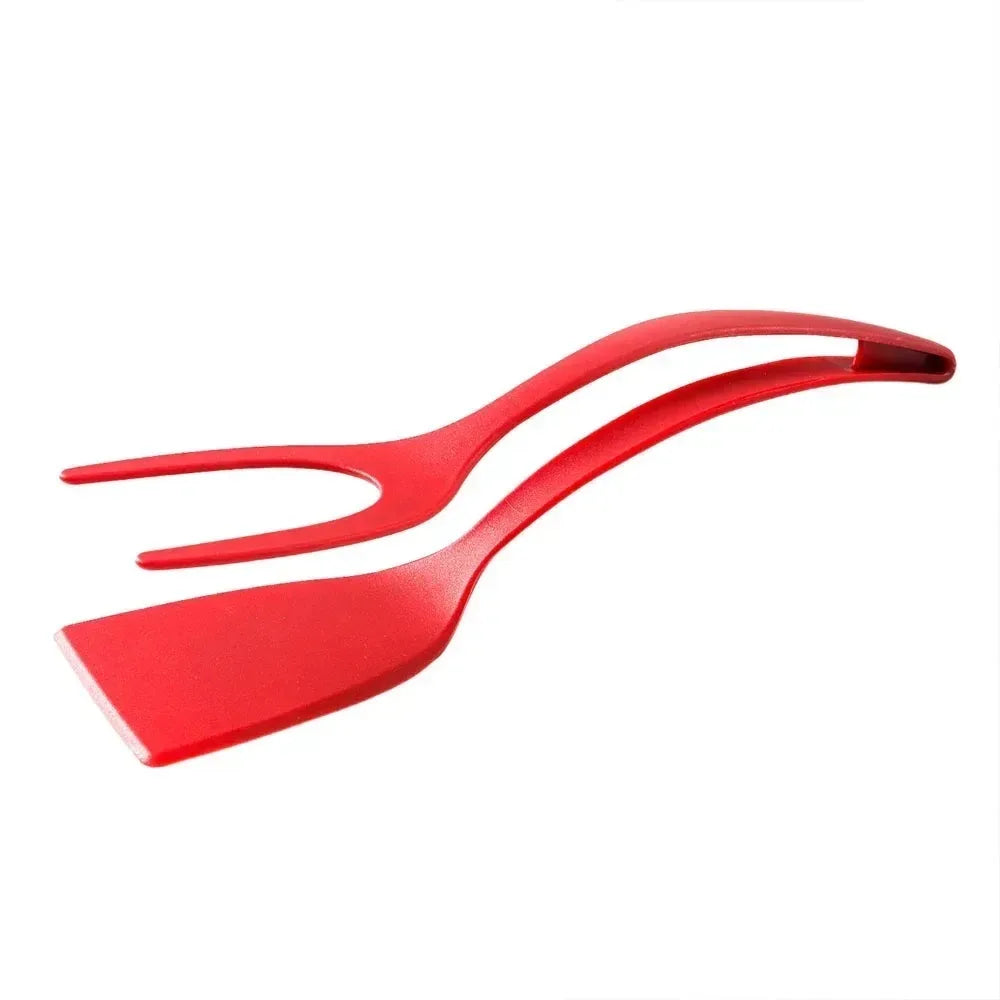 2-in-1 steak frying spatula tongs, 2-in-1 food tongs, eggs, toasted bread, fried eggs, flip spatula kitchen accessories