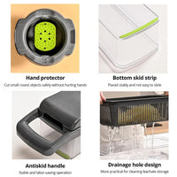 12/16pcs Vegetable Cutter Multifunctional Slicer Fruit Potato Peeler Carrot Grater Kitchen accessories basket vegetable Slicer